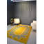 Tapis décoratif jaune de style bohème moderne à motif géométrique-1104719151