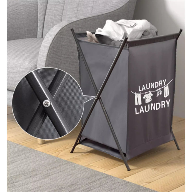 Fabric Laundry Hamper, Gray