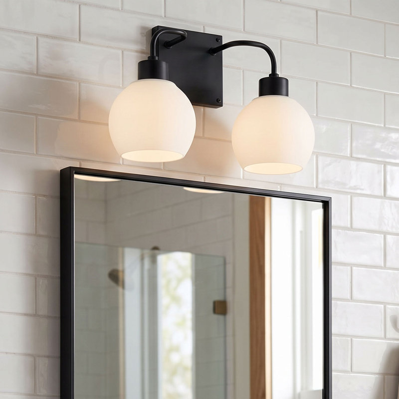 Tanner 2 - Light Dimmable Vanity Light, Matte Black, White