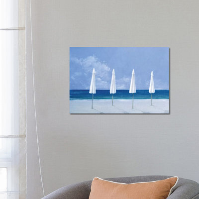 Beach Umbrellas 1 Piece Wrapped Canvas Painting