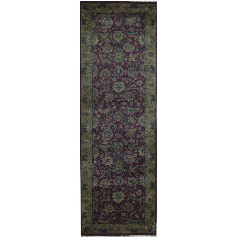 Hand-Knotted High-Quality Red Runner