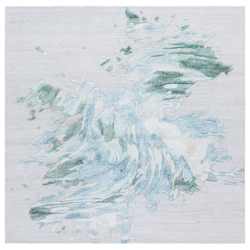 Jazzlin Hand Tufted Performance Abstract Rug, Square 6'