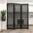 Anuva Black Mango Wood Abstract Wavy Cutout 3 Panel Partition Room Divider Screen, 60" x 1" x 72"-504729438