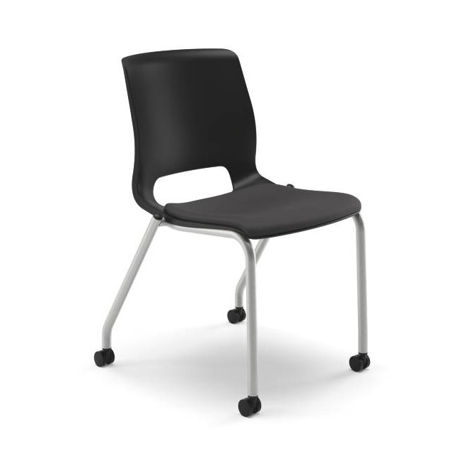 Motivate Armless Stackable Chair, Black/Onyx