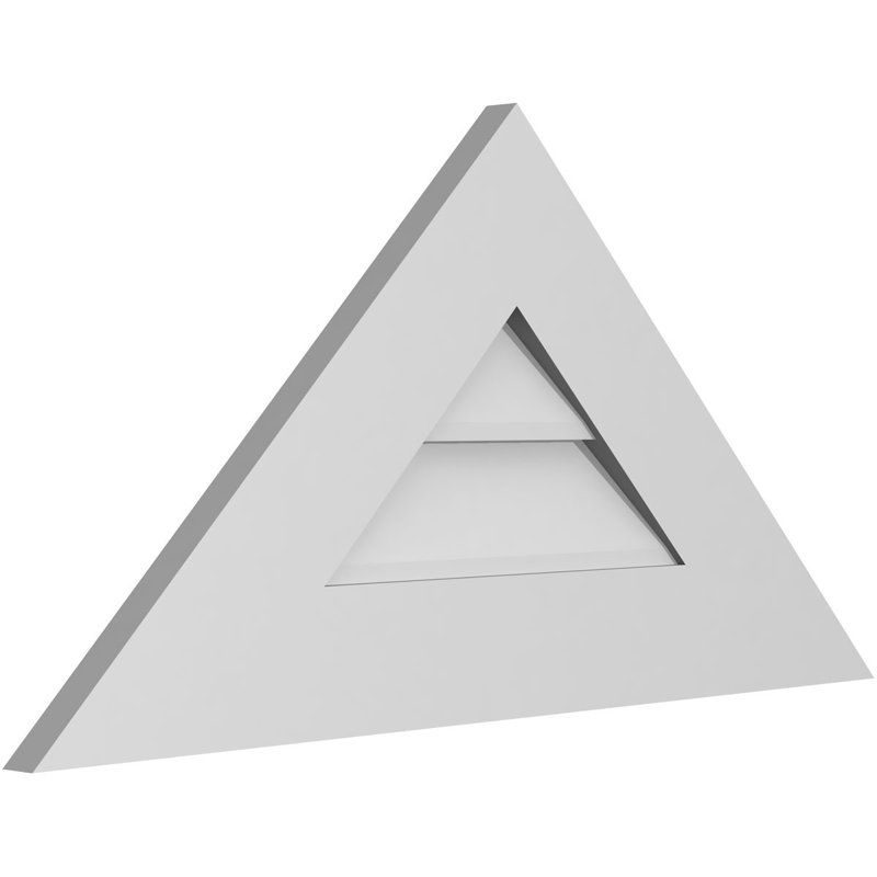 Triangle Surface Mount Urethane Non-Functional Gable Vent 12/12 Pitch Primed Tan, 15" H x 30" W x 1" D