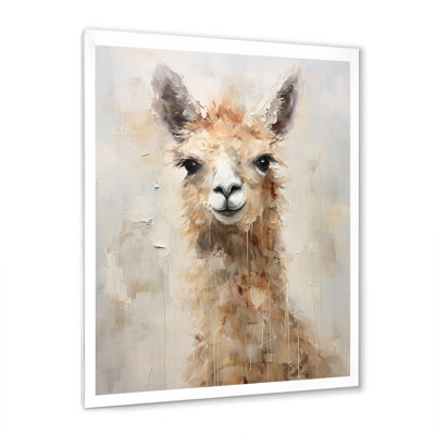 Minimalisme, grunge, alpaga, portrait sur toile