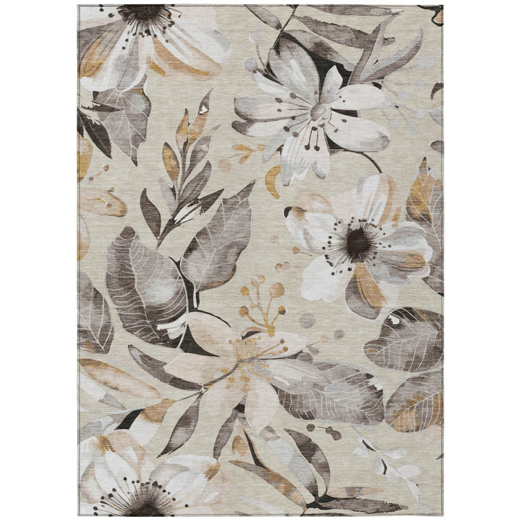 Machine Washable Indoor/Outdoor London ACN2260 Floral Rug