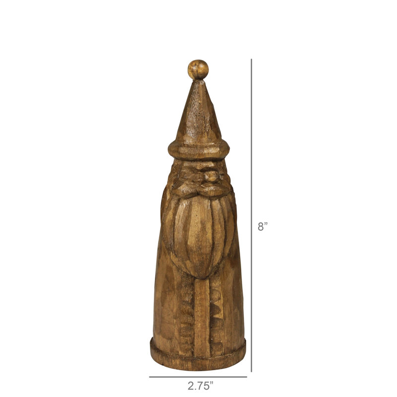 Père Noël, bois - Lrg, H 8 po x l 2,75 po x P 2,75 po