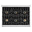 ZLINE Autograph 36 in. Stainless Steel Classic Rangetop with 6 DuoPro Burners and Gold Accents-2085037755-2099678969
