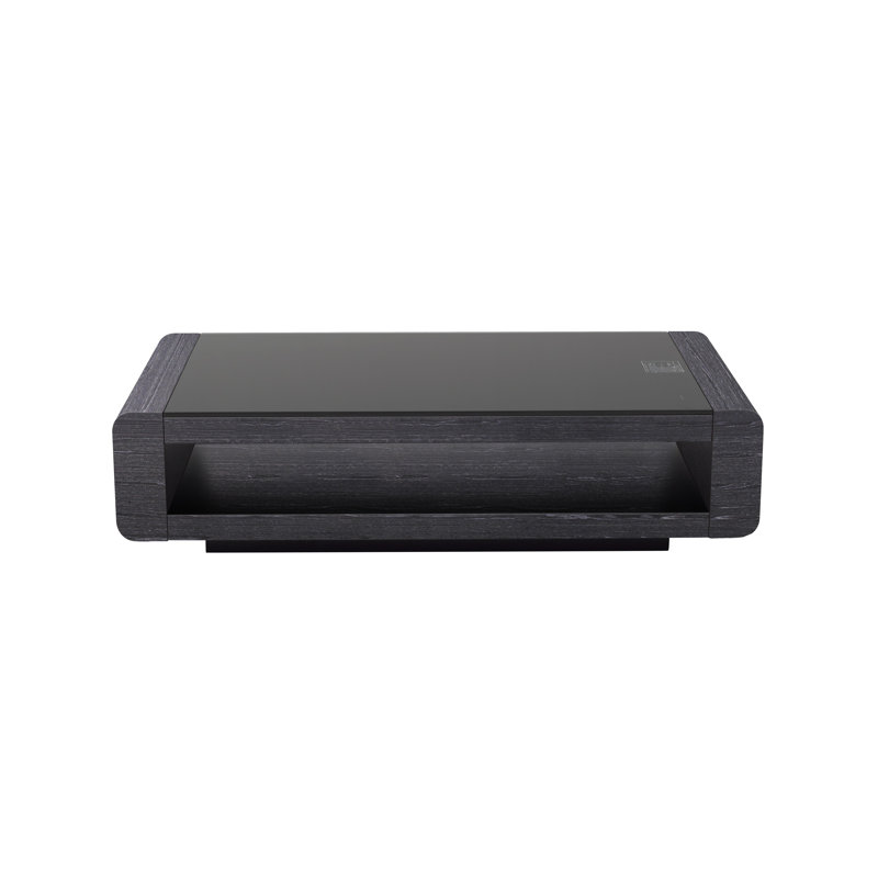 Jaune Glass Top Single Coffee Table, Gray