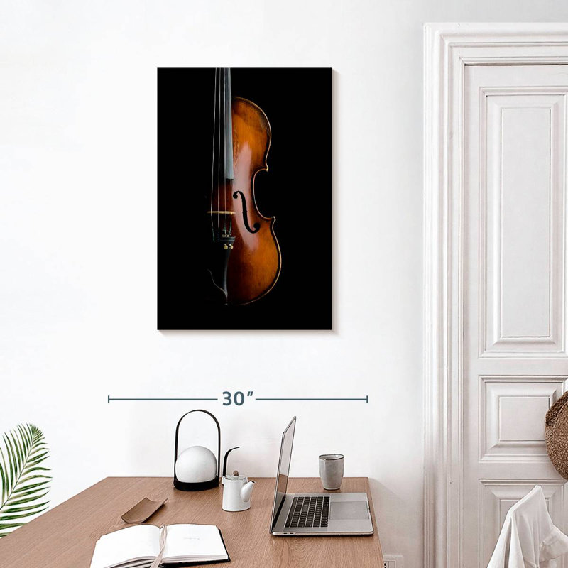 Abarca Shiny Violin On Black, 30" H x 20" W