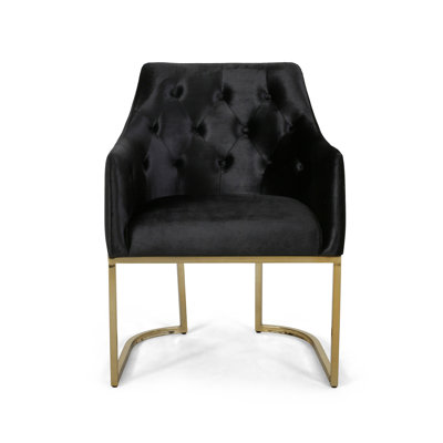 Leonards 26.09'' Wide Tufted Velvet Club Chair -  Everly Quinn, 6B7AD21216EE434C90198B024E6A264D