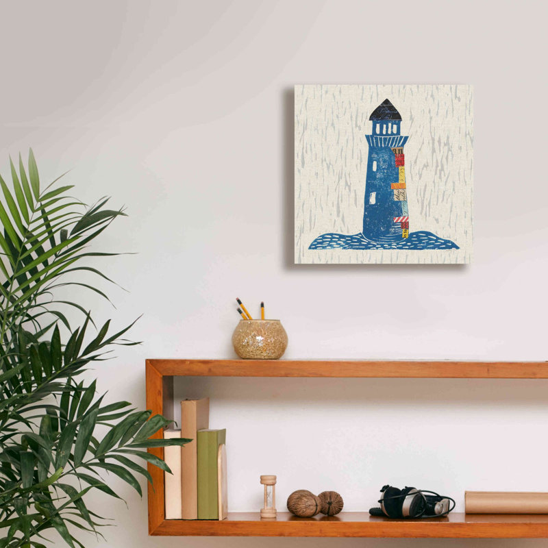 «Nautical Collage II on Linen» par Courtney Prahl, estampe numérique sur toile, H 12 po x l 12 po x P 0,75 po