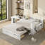 Lit de jour double avec bureau amovible, tiroirs de rangement et table d'appoint hydraulique-395202478-395202477