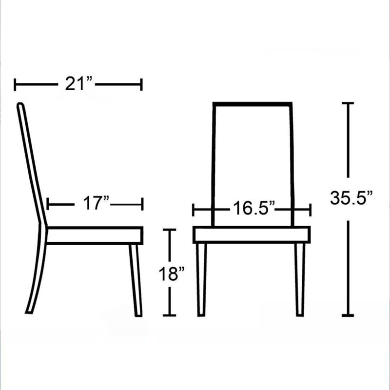 Brown Faux Leather Upholstered Parsons Side Chair Set