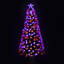 Arbre d'Halloween artificiel en fibre de pin 8 fonctions 8 pi - noir - orange et mauve à DEL-129903520