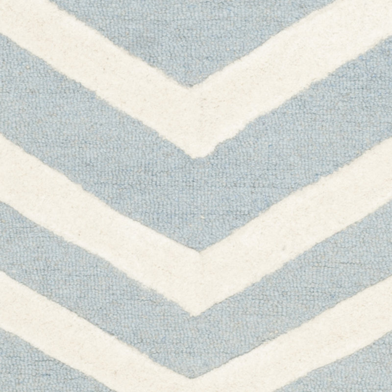 Sanyla Hand Tufted Wool Chevron Rug, Rectangle 2' x 3'