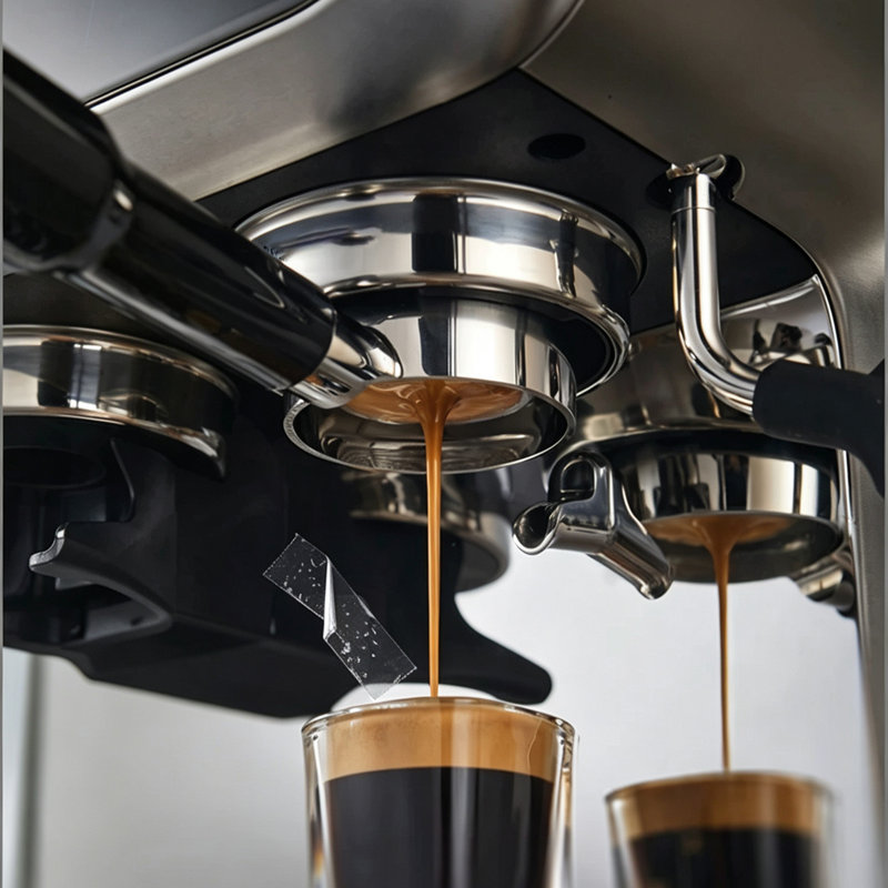 Semi-Automatic All-in-One Espresso & Americano Coffee Machine with Hot & Cold Extraction, Milk Frother and Built-in Grinder