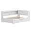 Lit de jour moderne avec tablettes de rangement intégrées, ports USB intégrés, éclairage à DEL et tiroirs-1367030656