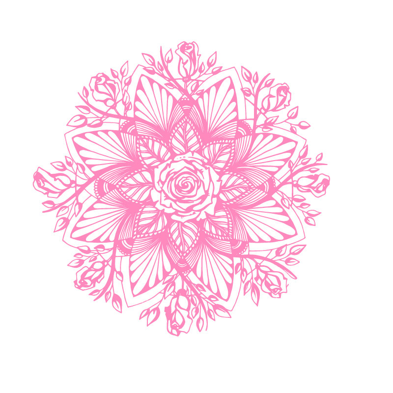 Décalcomanie murale Natazhat, Rose tendre