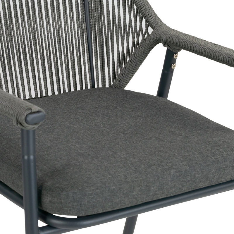 Ensemble de 2 chaises d'extérieur avec accoudoirs Bisera, Gris, Gris
