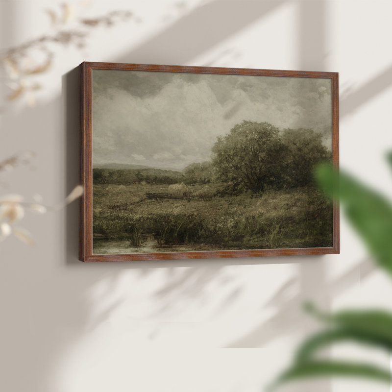 Paysages rétro-DCCX-III-impression encadrée, Noyer, H 22 po x l 28 po