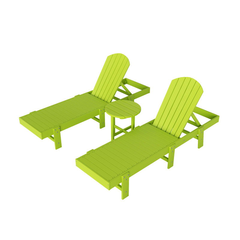 Altura Outdoor Chaise Lounge with Table, Lime