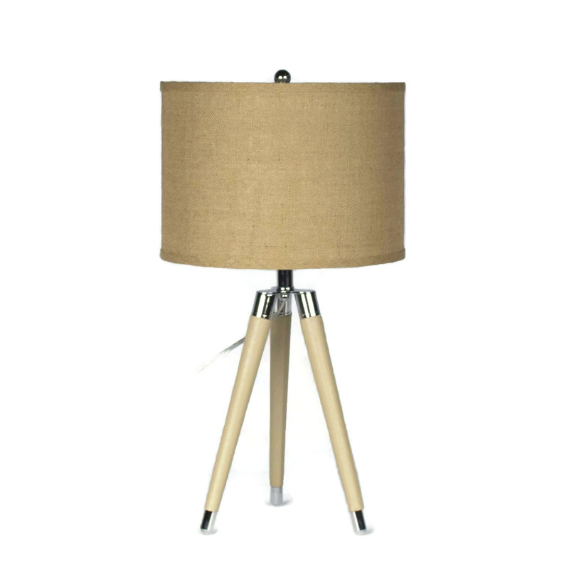 Lampe de table à trépied 27 po Linco, Toile de jute naturelle, Brun clair