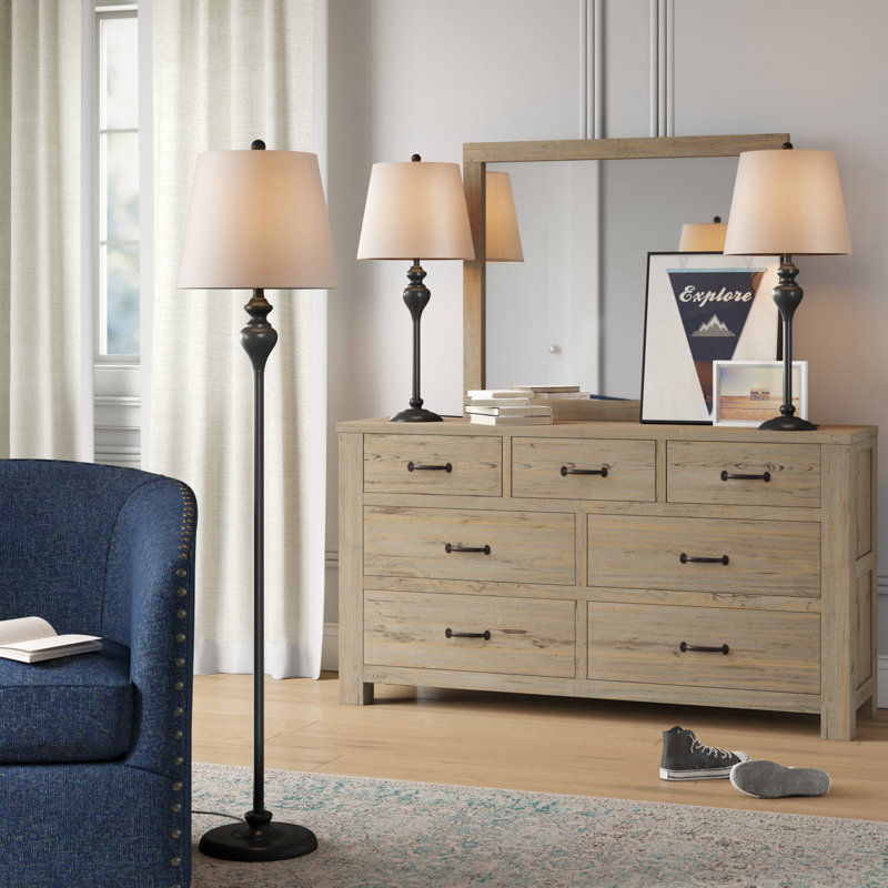 Ensemble de lampes de table et de plancher de 3 pièces Tamarrion