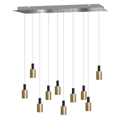 Luminaire suspendu cylindrique à 10 lumières Ahziyah