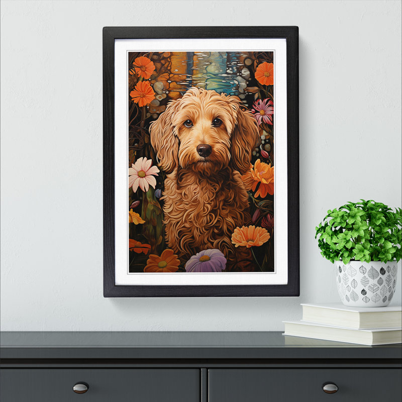 Labradoodle Renaissance - Framed Print, 46cm H x 34cm W x 2cm D, Black
