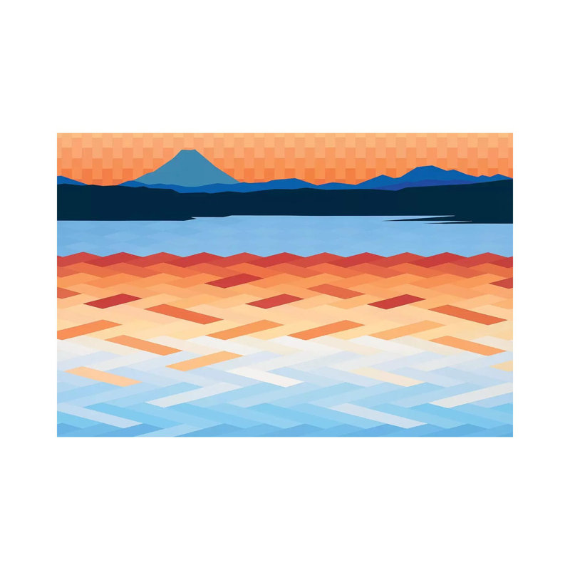 Orange And Blue Sea And Sky by Jun Youngjin - Wrapped Canvas Print, 66.04 cm H x 45.72 cm W