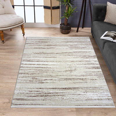 Tapis gris en polyester tissé à la machine Penley
