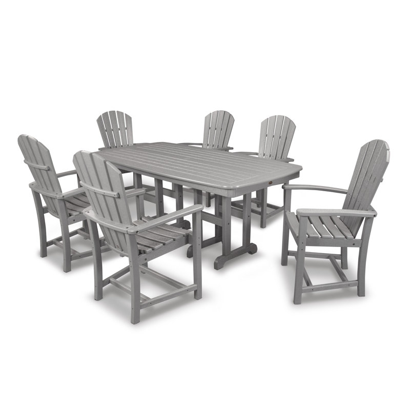POLYWOOD Palm Coast 7-Piece Dining Set, Slate Gray
