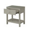 Table de chevet en bois Taupe, l 23 po, avec plateau en verre et tiroir | Idée cadeau-144326981