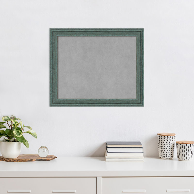 Tableau magnétique encadré gris sarcelle recyclé, H 19 po x l 23 po