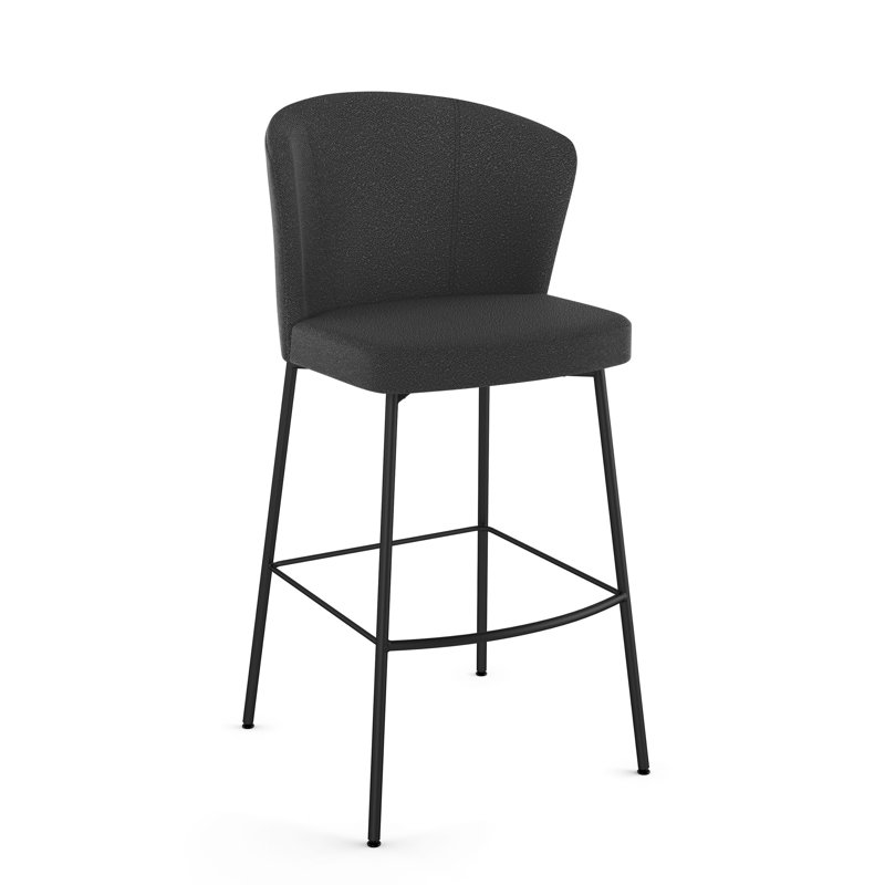 Tabouret de bar et de comptoir Anani, Noir, Gris anthracite, Tabouret de comptoir (siège d'une hauteur de 27,2
