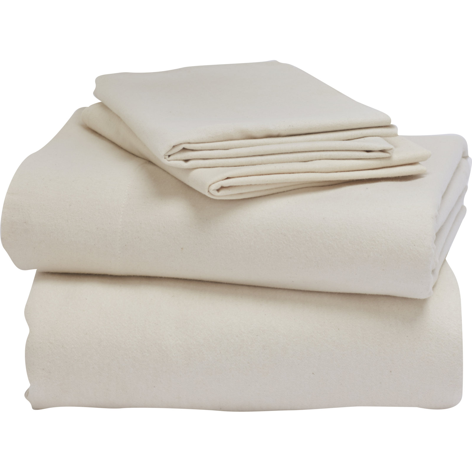 Cloud 100% Cotton Flannel Sheet Set, Natural, Twin Sheet Set with 1 Pillowcase