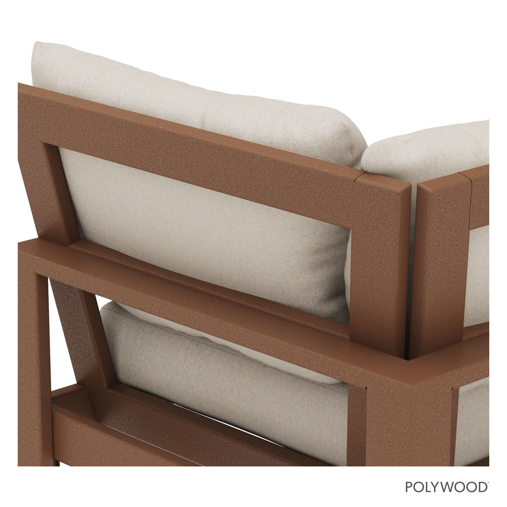 Edge Modular Corner Chair, Teak, Dune Burlap Revolution®