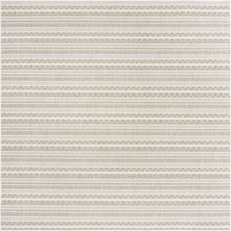 Striped Indoor / Outdoor Rug, Square 5'3"