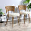 Chaises de salle à manger confortables avec coussins, style rustique en rotin et métal pour la cuisine