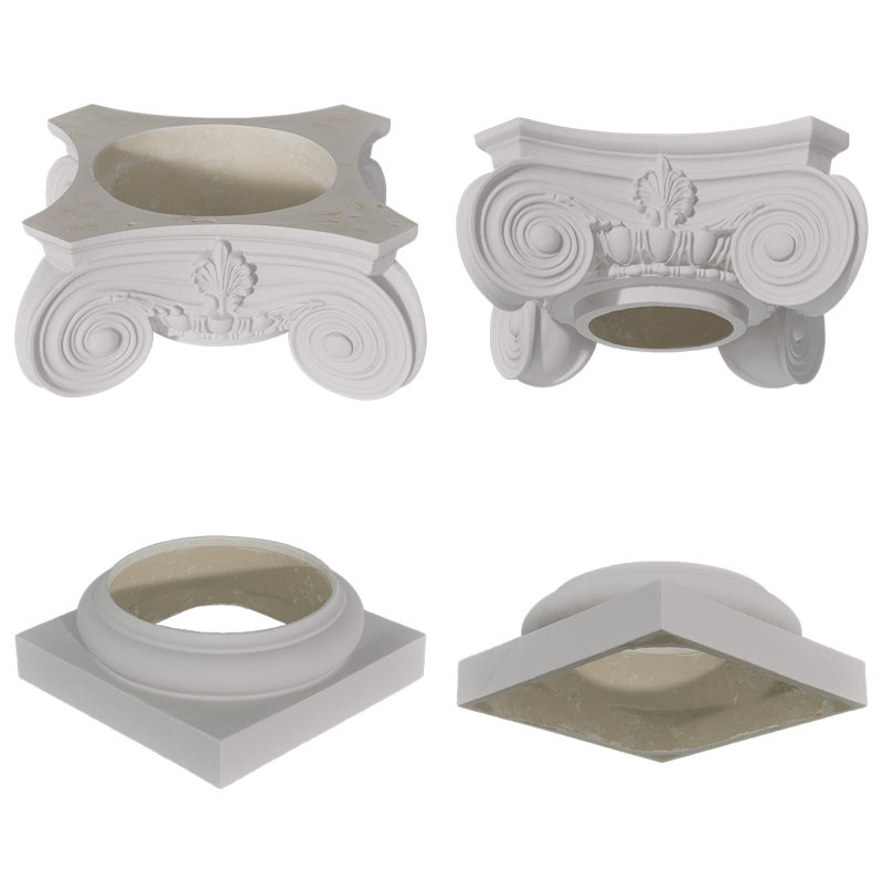 Colonne ronde Endura-Stone, 12 po de diamètre x H 5 pi, Base toscane et Empire Capital