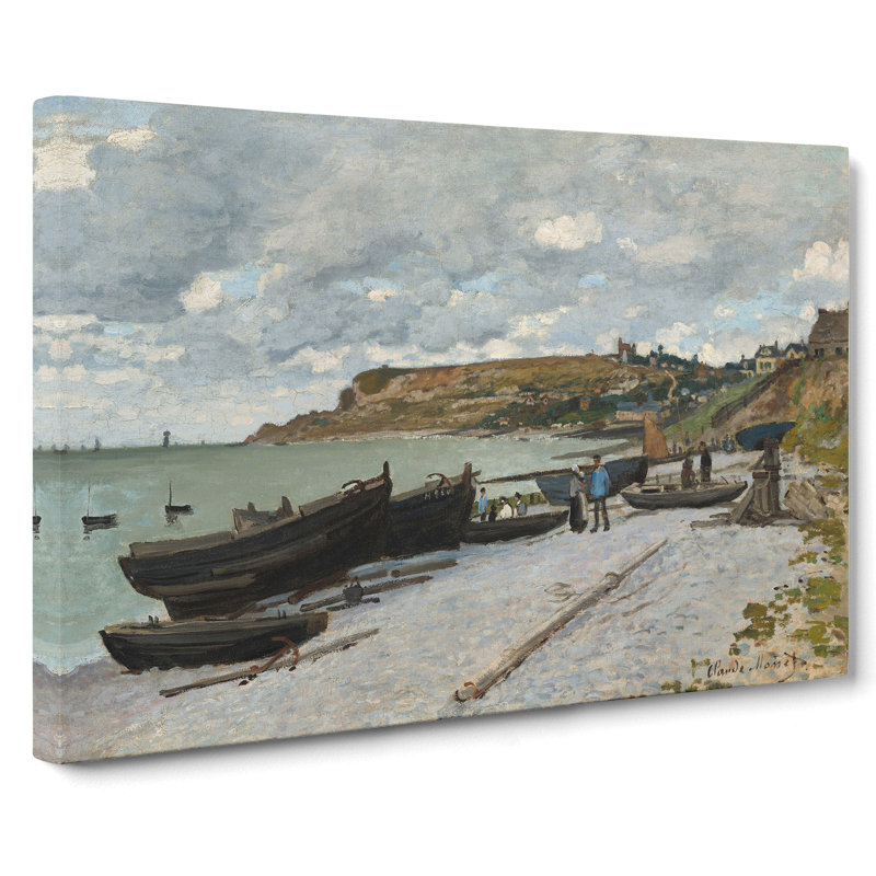 Sainte-Adresse Beach by Claude Monet - Wrapped Canvas Painting, 35cm H x 50cm W x 3cm D