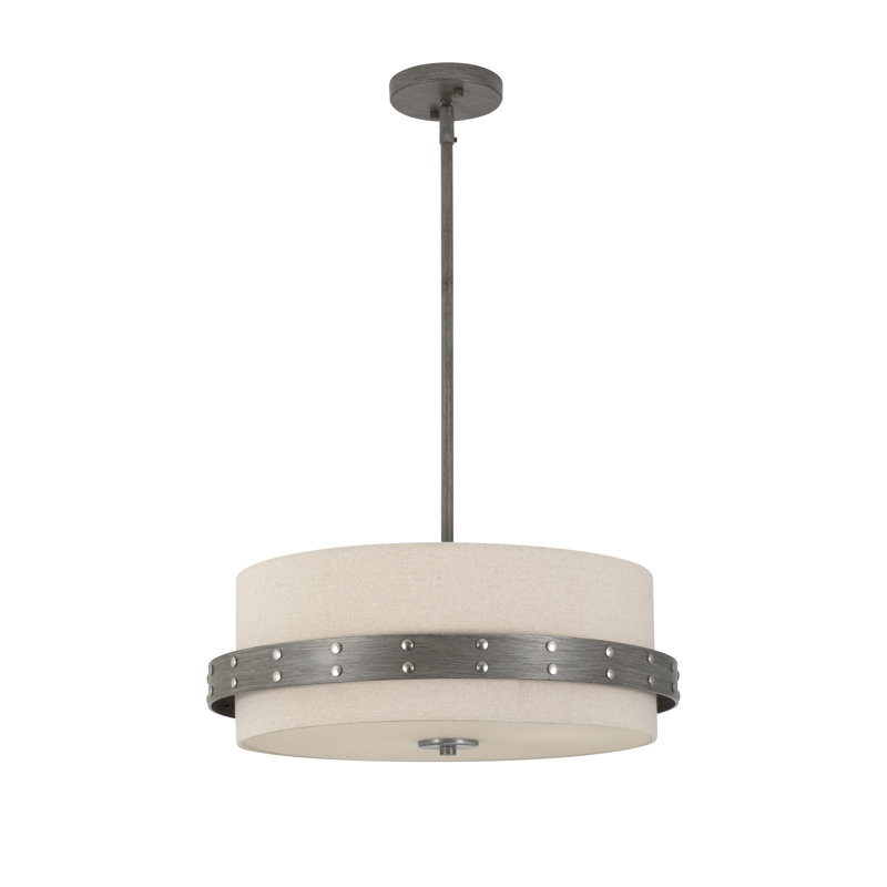 Luminaire suspendu tambour Calumet, 3 lumières
