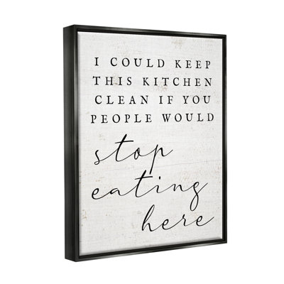 «Keep This Kitchen Clean», art mural drôle sur toile flottante par Lil 'Rue