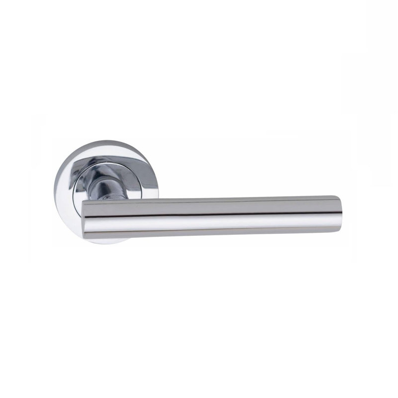 5 Pairs Straight T-Bar Classic Door Handles in Polished Chrome Finish with Spindle and Fixings