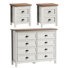 Ensemble de chambre à coucher 3 pièces, commode 8 tiroirs et 2 tables de chevet