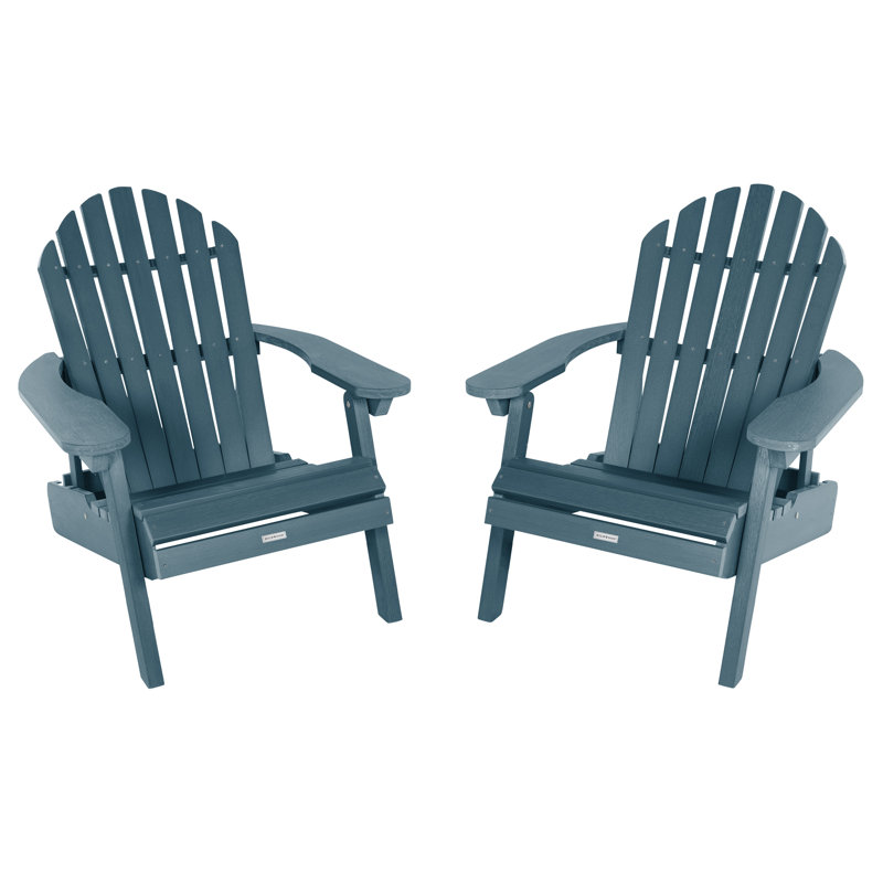 Anette Outdoor Adirondack Set, Nantucket Blue