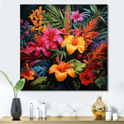 «Colorful Jungle Plants Dream» - art mural jungle