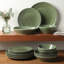 Bloomhouse Montecito Breeze 16 Piece (Service for 4) Double Plates and Bowls Stoneware Reactive Glaze Dinnerware Set - Laguna Dawn-224414632